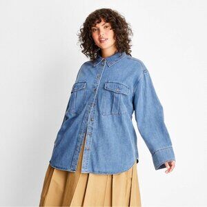 Sleeve Denim Button-Down Shirt - Target Future Collective with Reese Blutstein